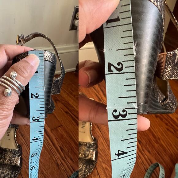 Anne Klein Brown Bronzy Snakeskin Print Askarry I Flex Wedge Sandals Size 7 Moto - Picture 14 of 16